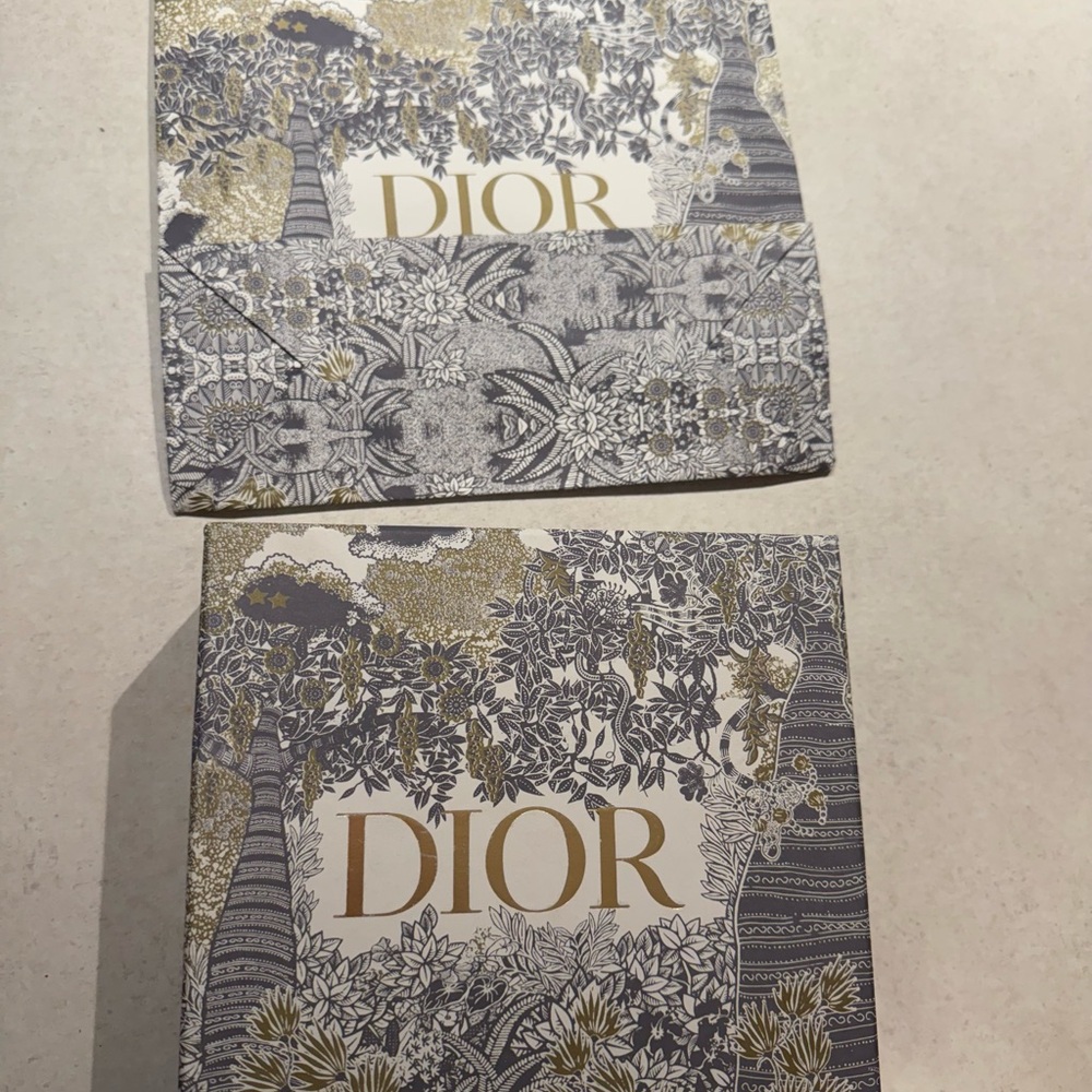 Dior Gold and Gray gift box and bag